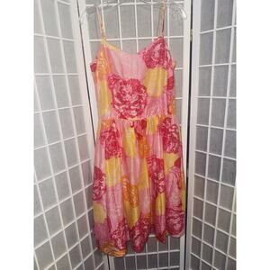 Vintage Lilly Pulitzer White Tag Sundress Floral Size 6 Pink Yellow White Orange